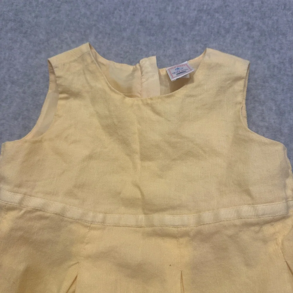 Old Navy Vintage‎ 2005 Yellow Linen Floral Embroidered Dress Shoes Set 18-24M